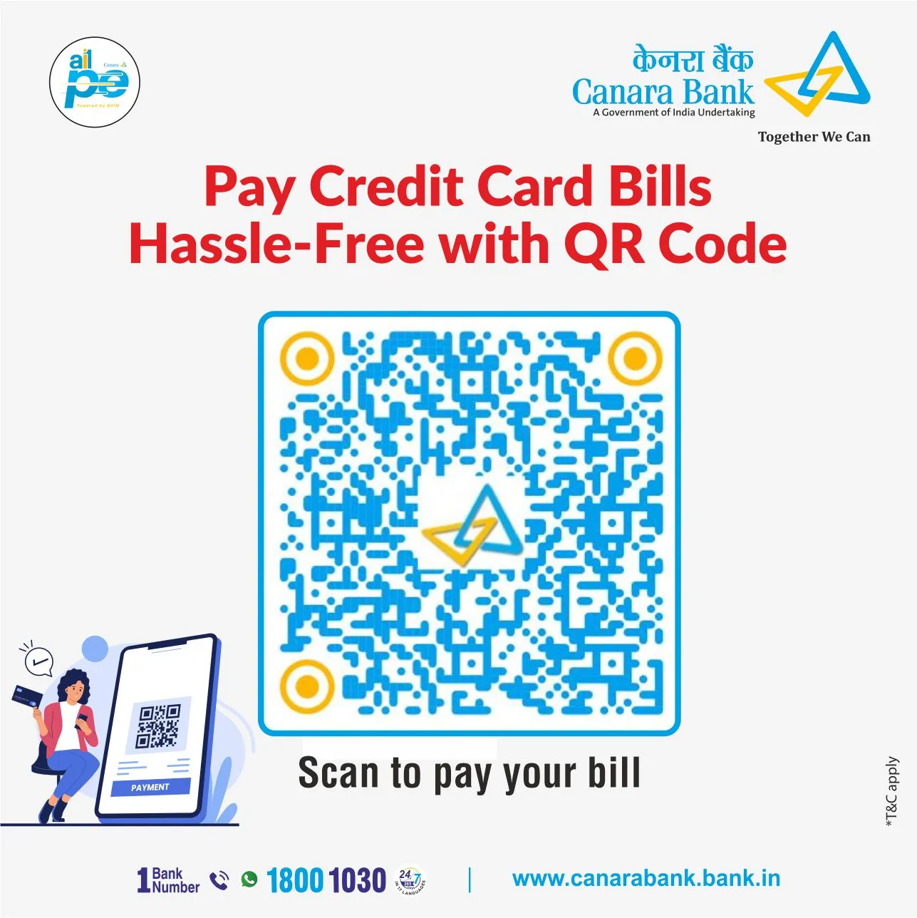 Canara Bank QR code credit card bill payment